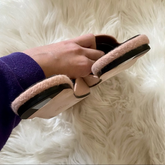 NIB Newbark x Theory Liza Pale Rose Round-Toe Mules - Picture 9 of 11